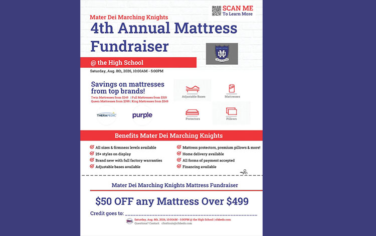 Sleep on it — Mater Dei Marching Knights hosts mattress fundraiser on Aug. 8